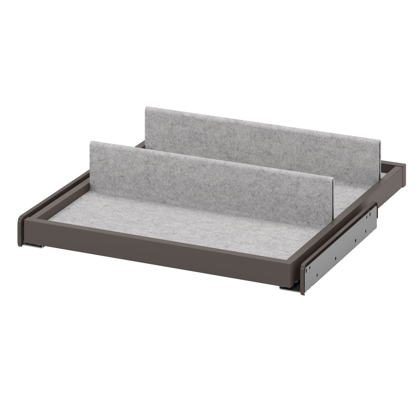 IKEA KOMPLEMENT utdragbart hyllplan med skoinsats, mörkgrå/ljusgrå, 50x58 cm