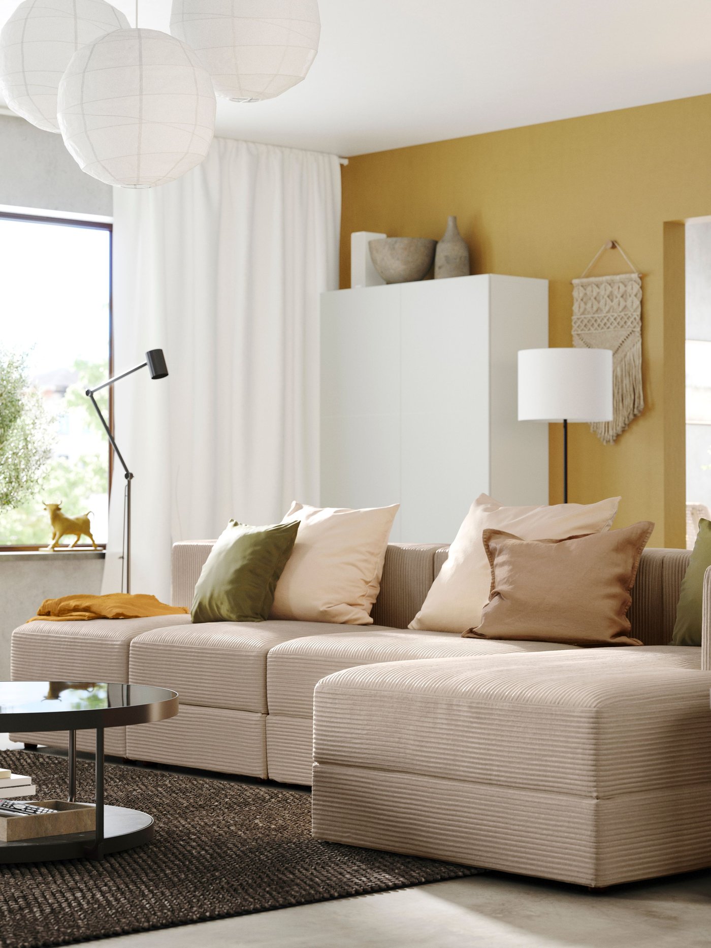 Rechts / Samsala 4,5er-Sitzelement mit Récamiere JÄTTEBO