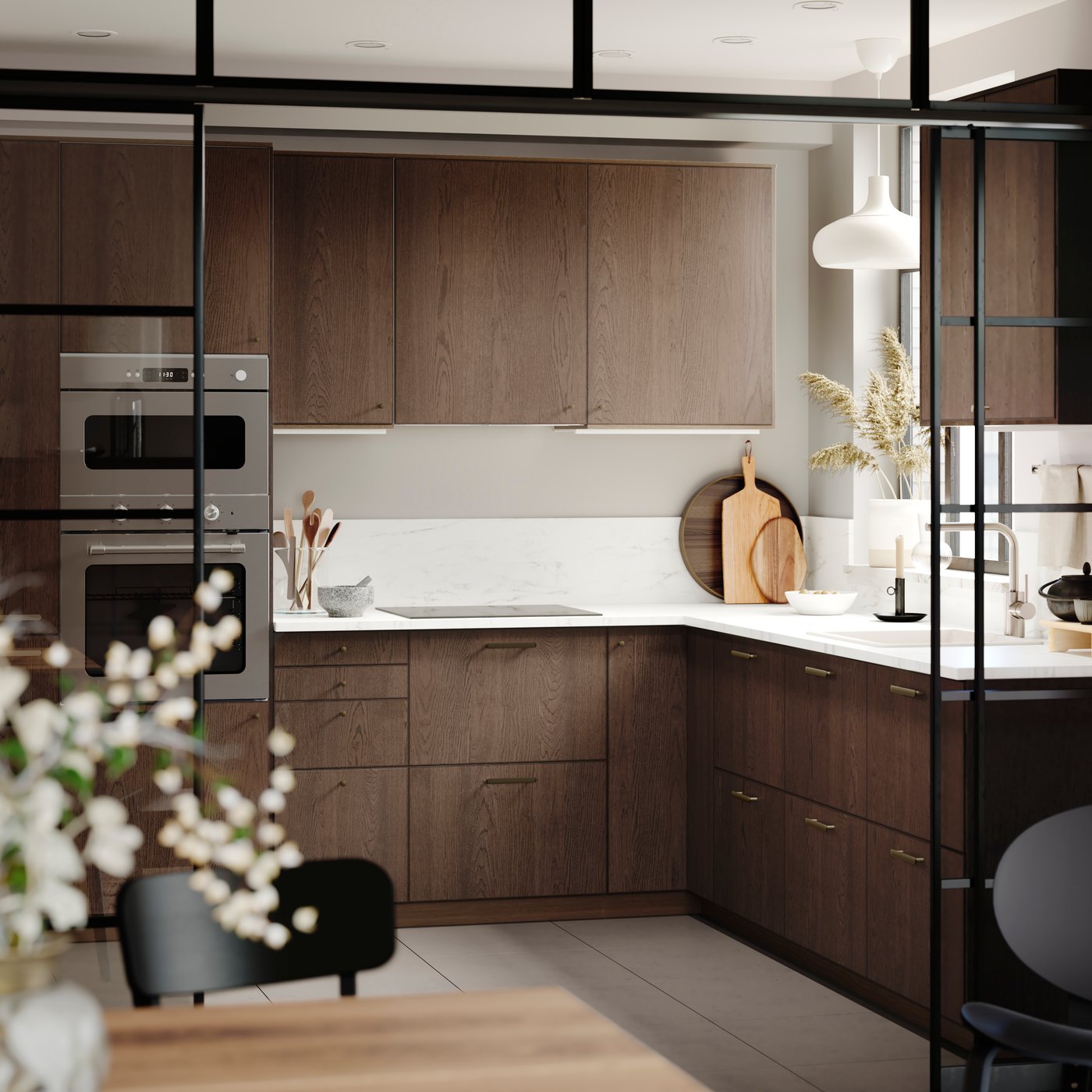 An IKEA 300 stainless steel MATTRADITION microwave oven