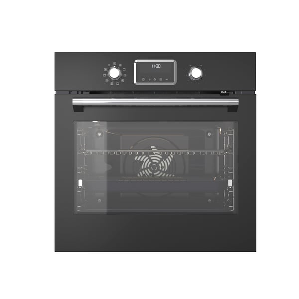 An IKEA 500 black FORNEBY forced air oven with direct steam