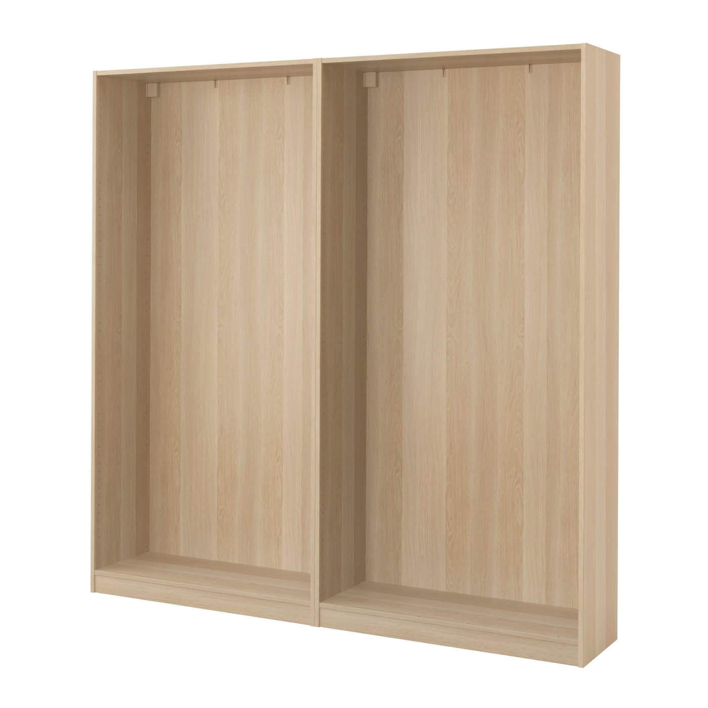 IKEA PAX 2 garderobsstommar, vitlaserad ekeffekt, ekmönstrad, 200x35x201 cm