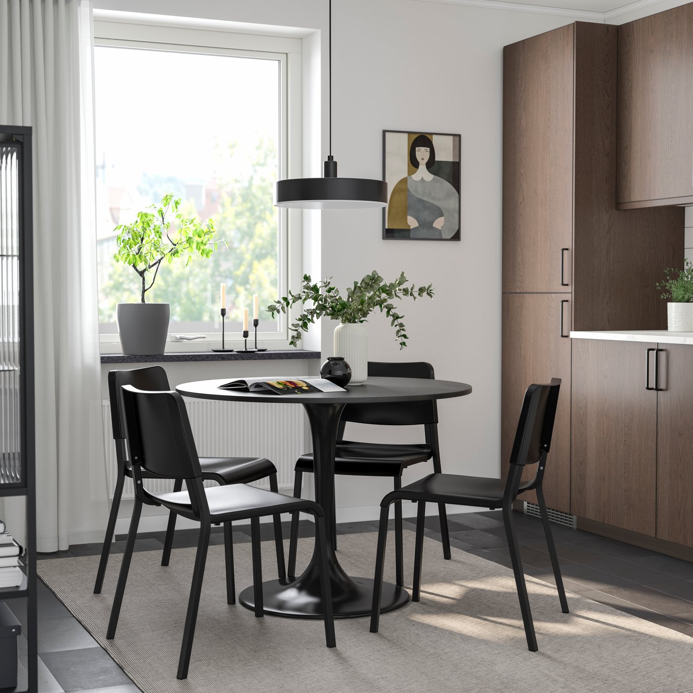 IKEA DOCKSTA bord, svart/svart, 103 cm
