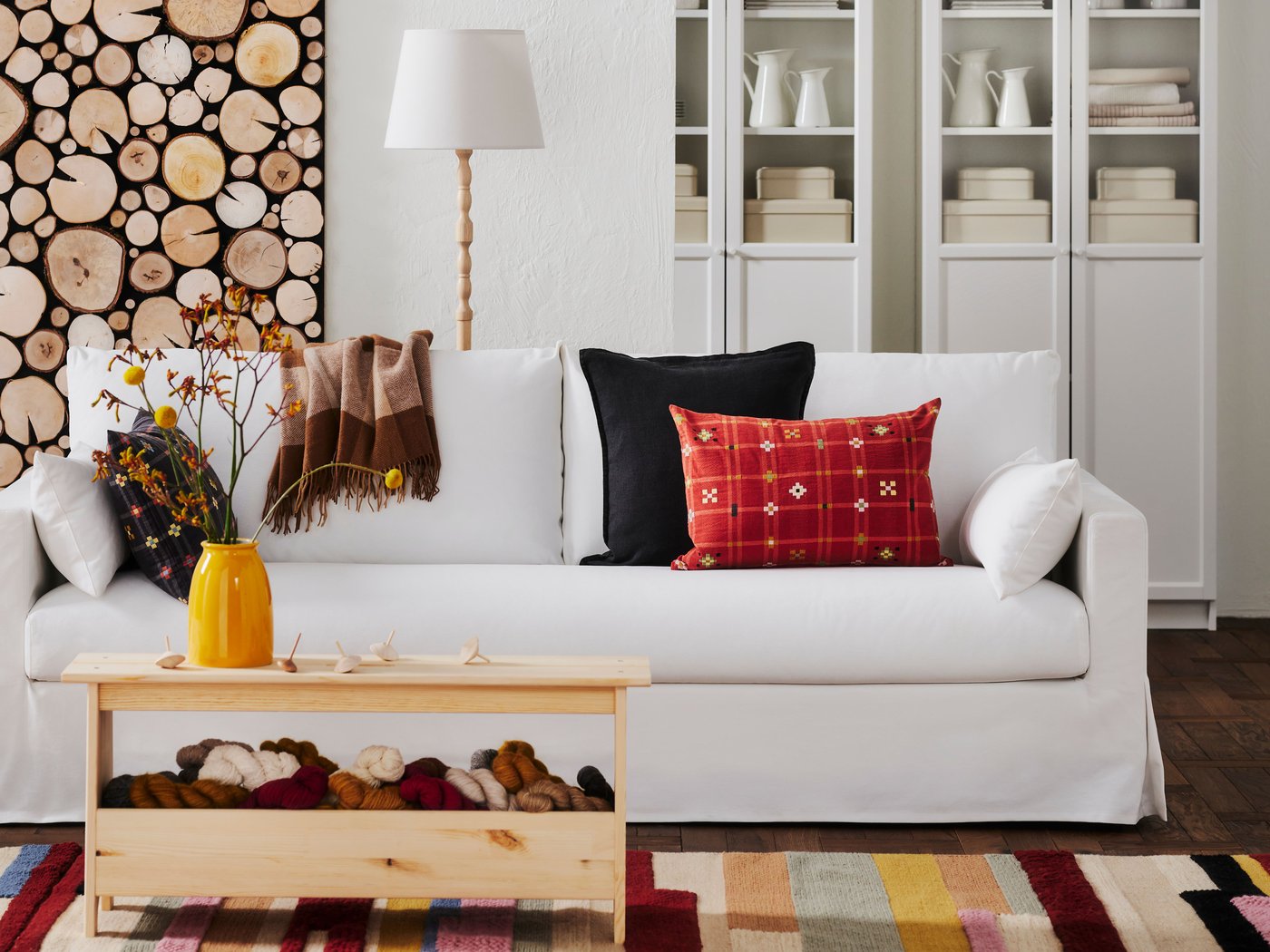 A Hallarp white HYLTARP 3-seat sofa