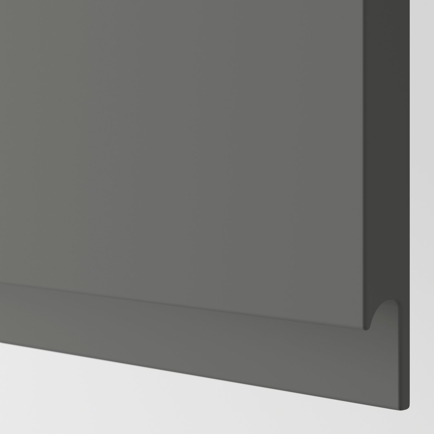 A dark grey VOXTORP door