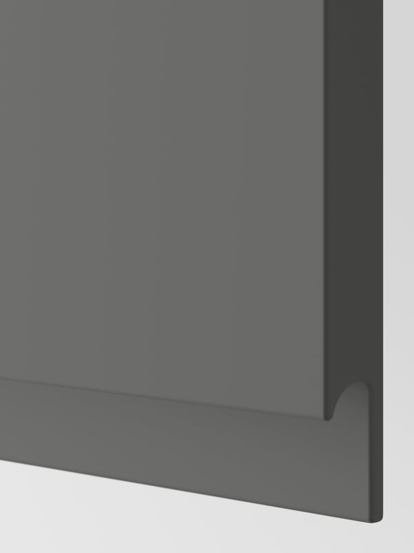 A dark grey VOXTORP door