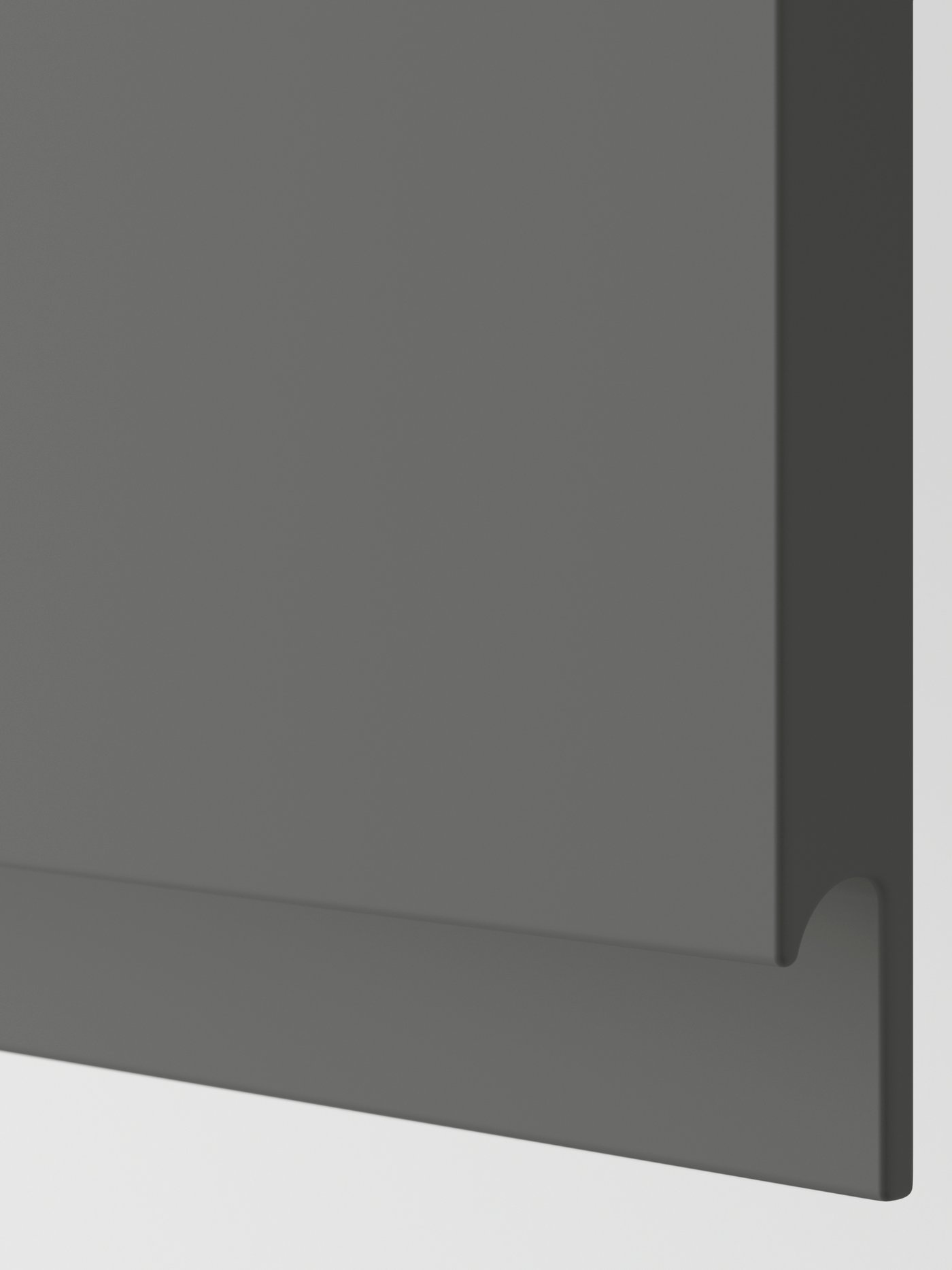 A dark grey VOXTORP door