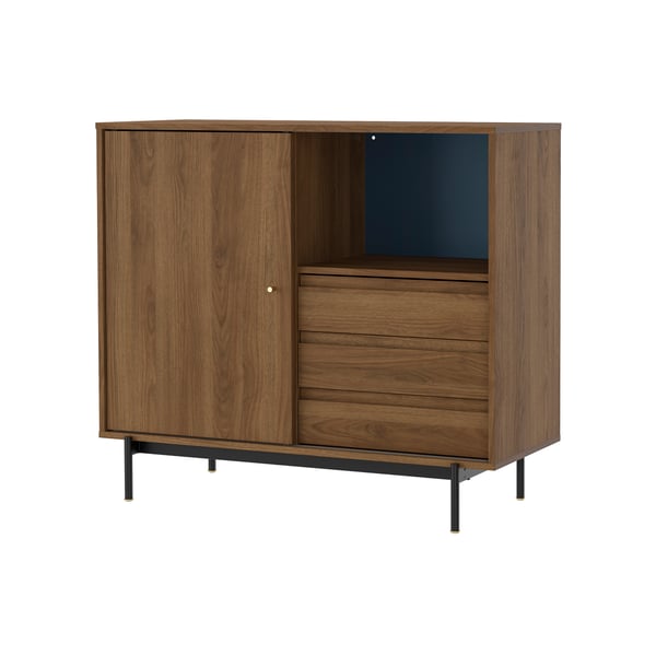 RÅDMANSÖ ロードマンソー キャビネット, ブラウン ウォールナット調, 118x49x103cm