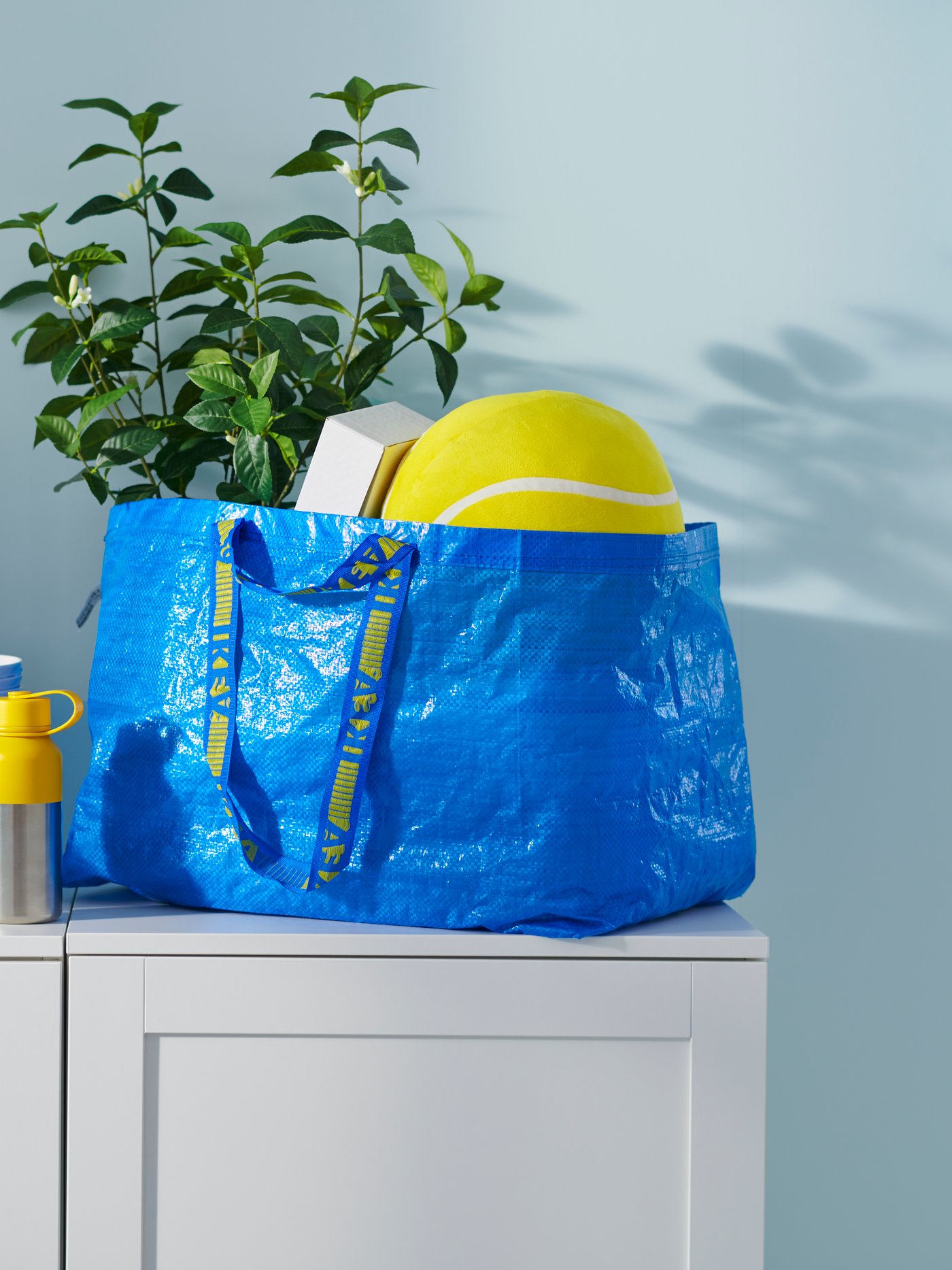 IKEA products on a sideboard