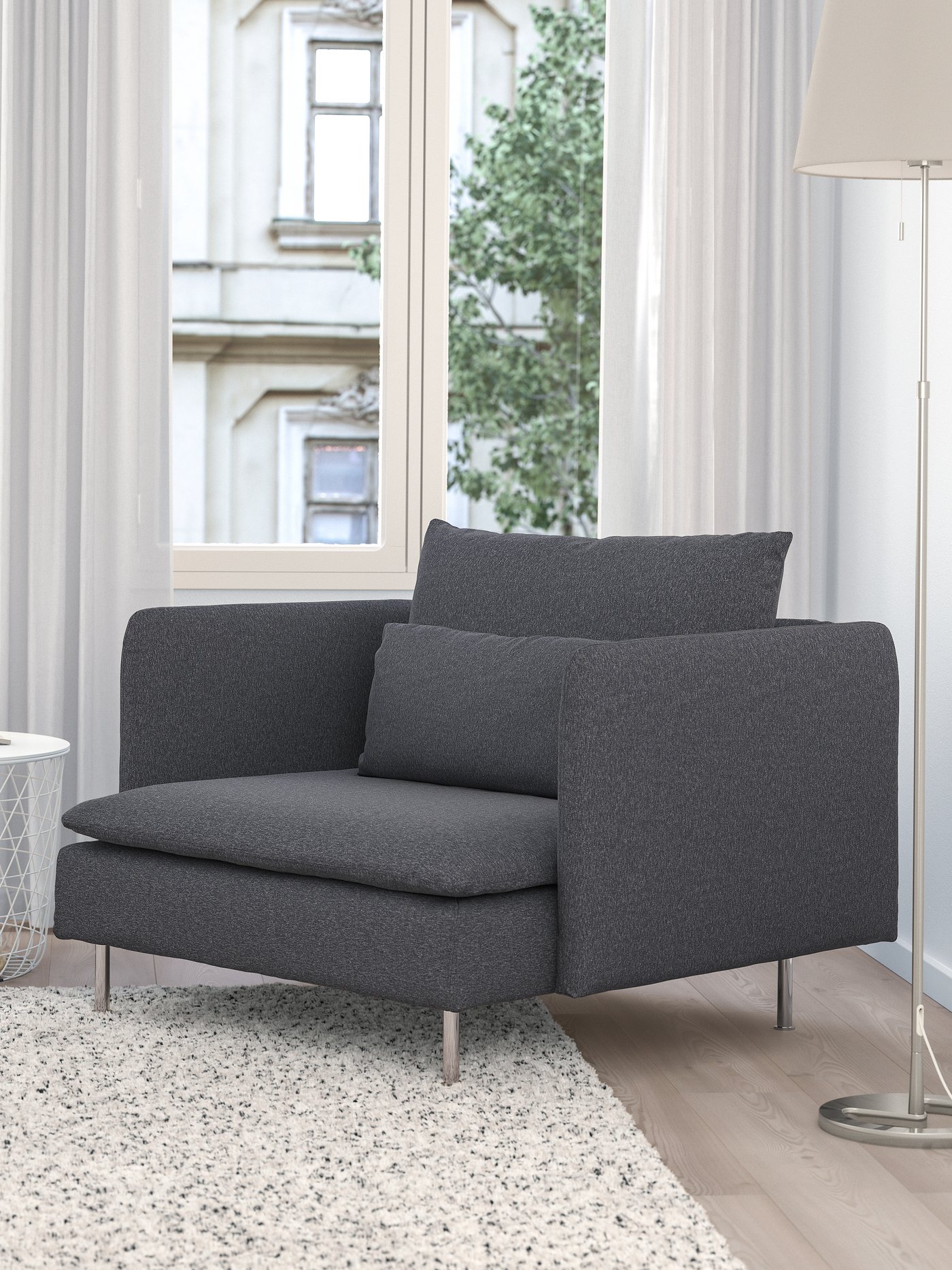 A Gunnared medium grey SÖDERHAMN armchair