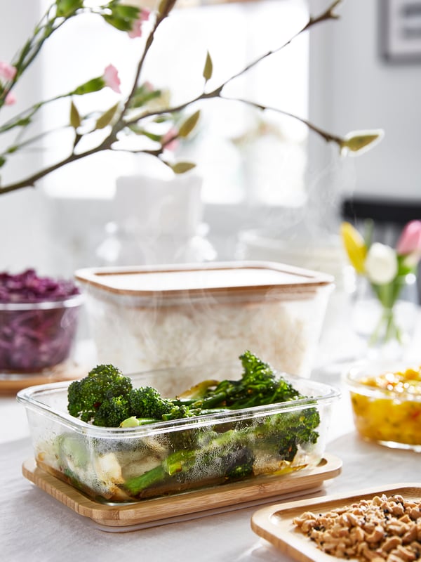 IKEA 365+ glass food containers with wooden lid 