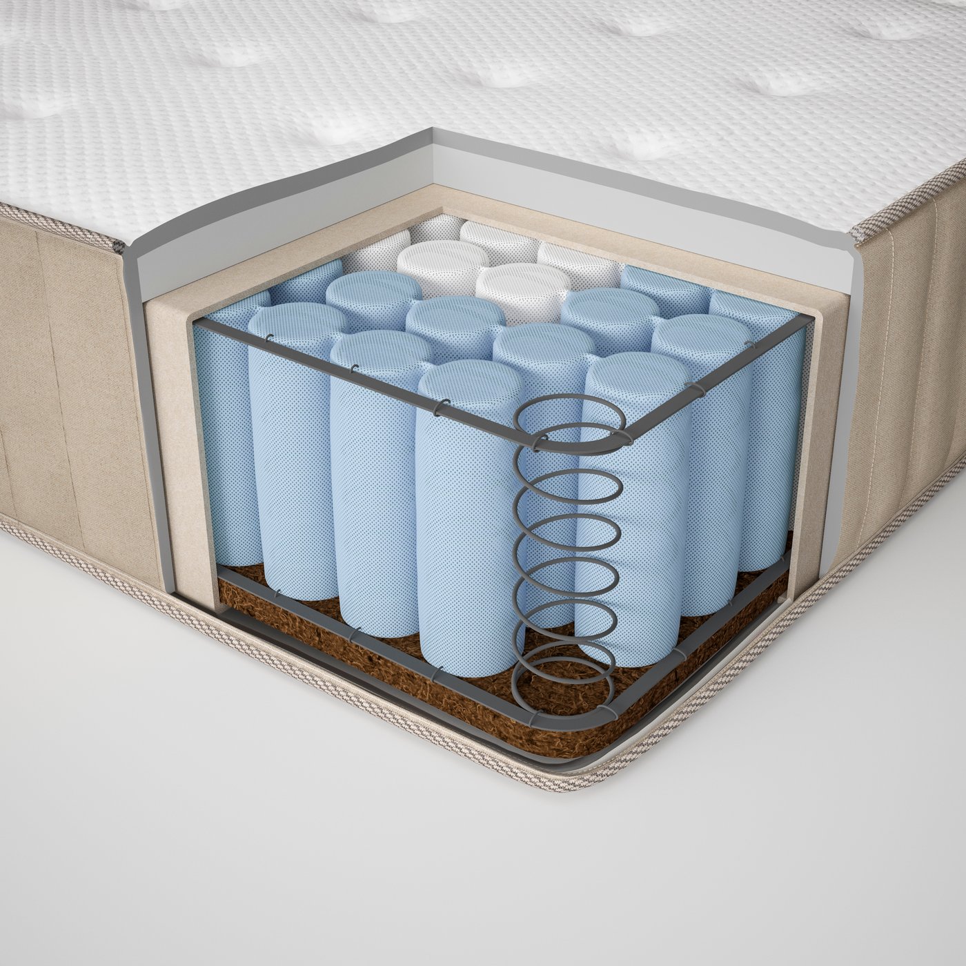 A firm/natural VATNESTRÖM pocket sprung mattress