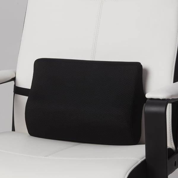 A black BORTBERG lumbar cushion