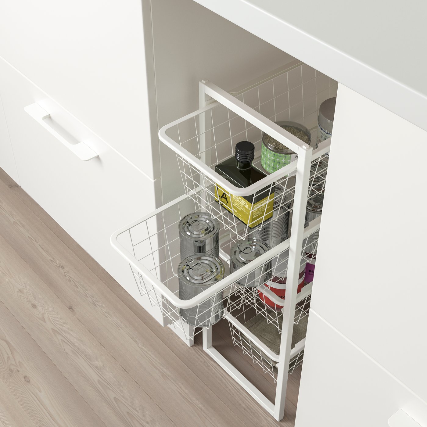 A white JONAXEL storage combination