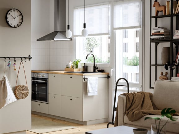 A beige HAVSTORP drawer front