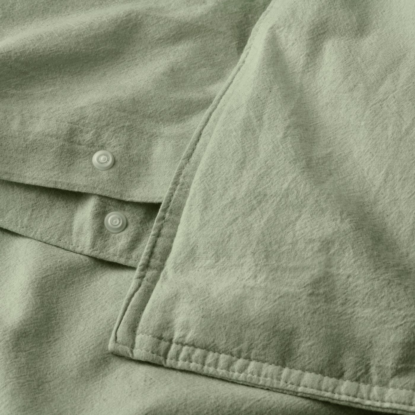 A grey-green ÄNGSLILJA duvet cover and pillowcase