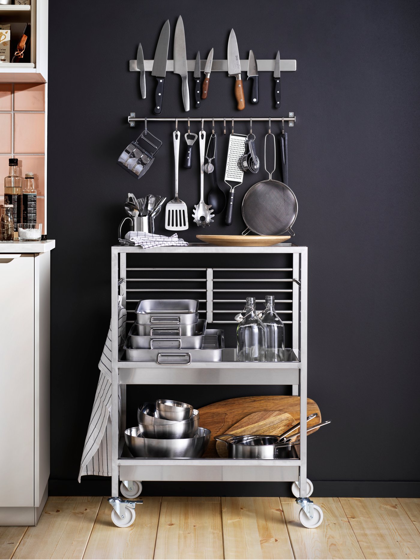 A stainless steel KUNGSFORS rail