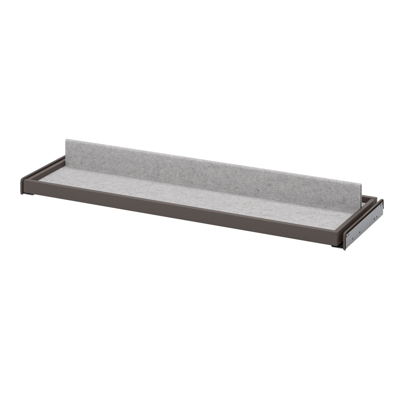 IKEA KOMPLEMENT utdragbart hyllplan med skoinsats, mörkgrå/ljusgrå, 100x35 cm