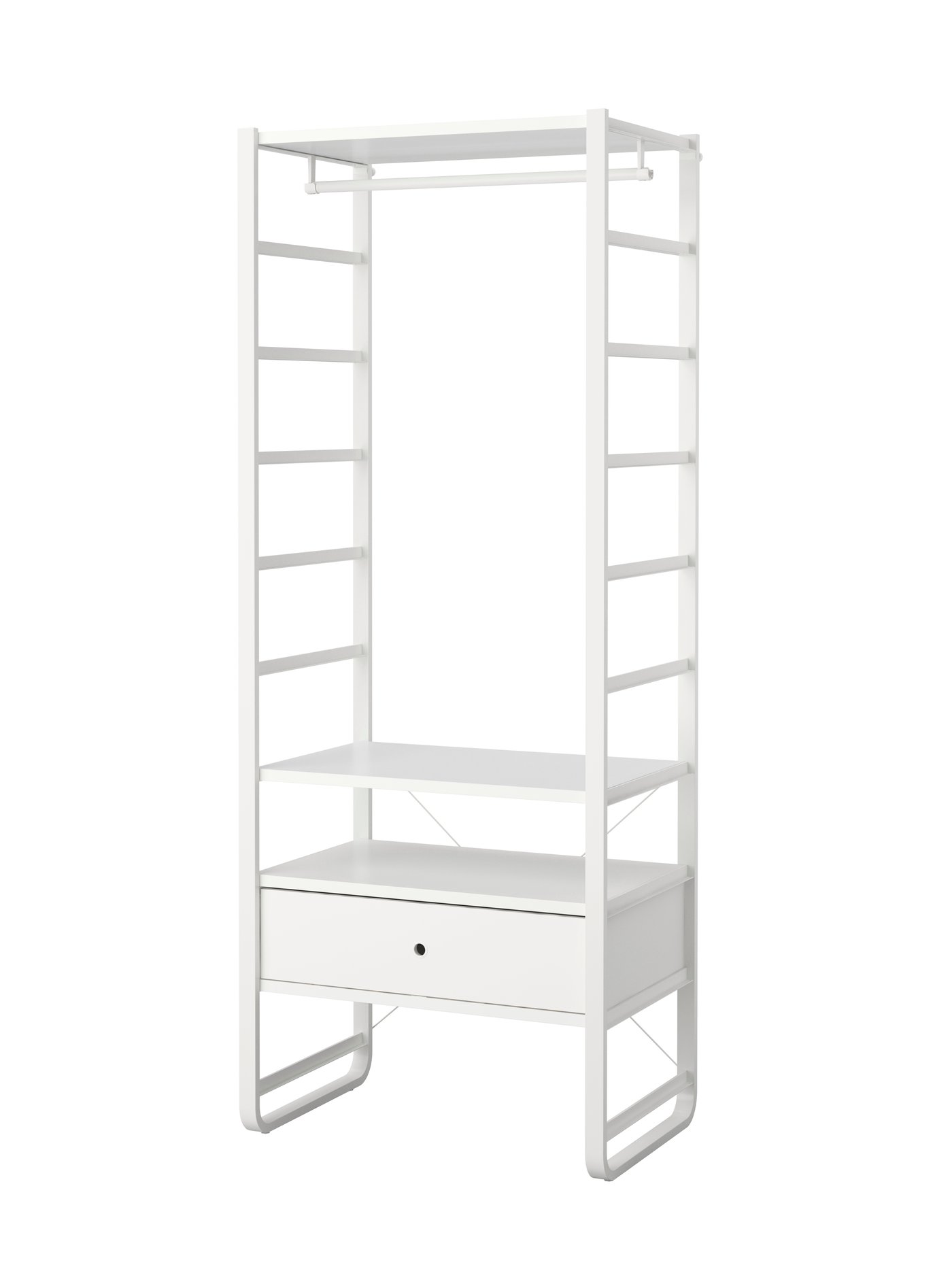 IKEA ELVARLI garderobskombination, vit, 84x55x216 cm