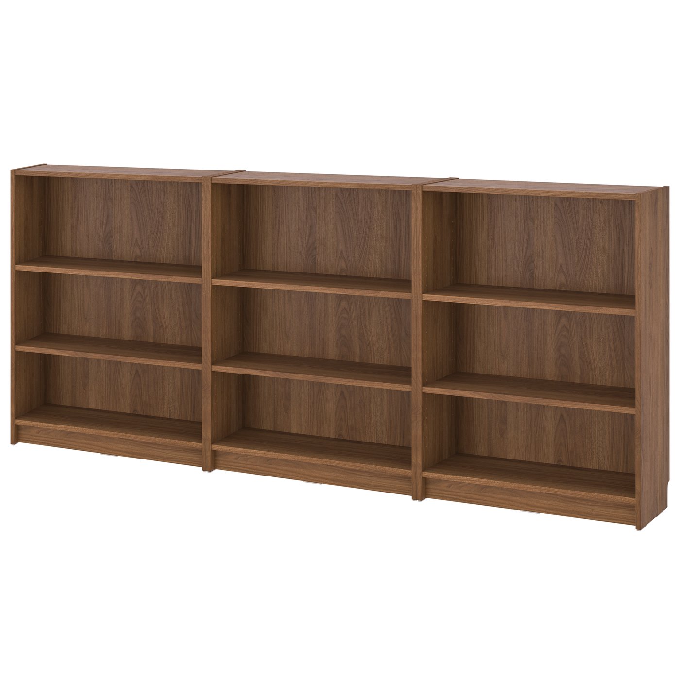IKEA BILLY bokhyllekombination, brun valnötsmönstrad, 240x28x106 cm