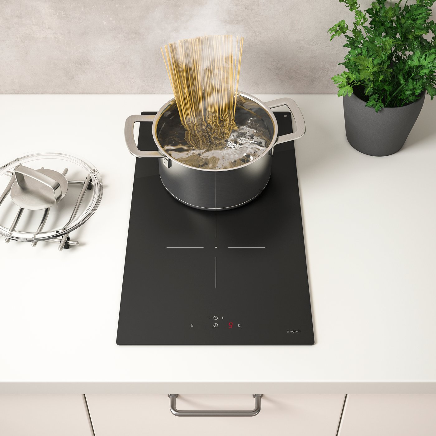 An IKEA 300 black VÄLBILDAD induction hob