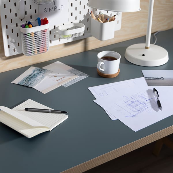 A grey-turquoise LAGKAPTEN table top