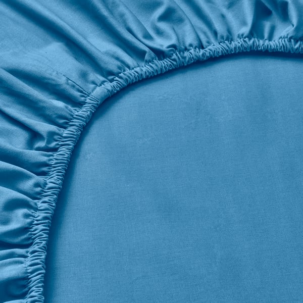 A blue DVALA fitted sheet