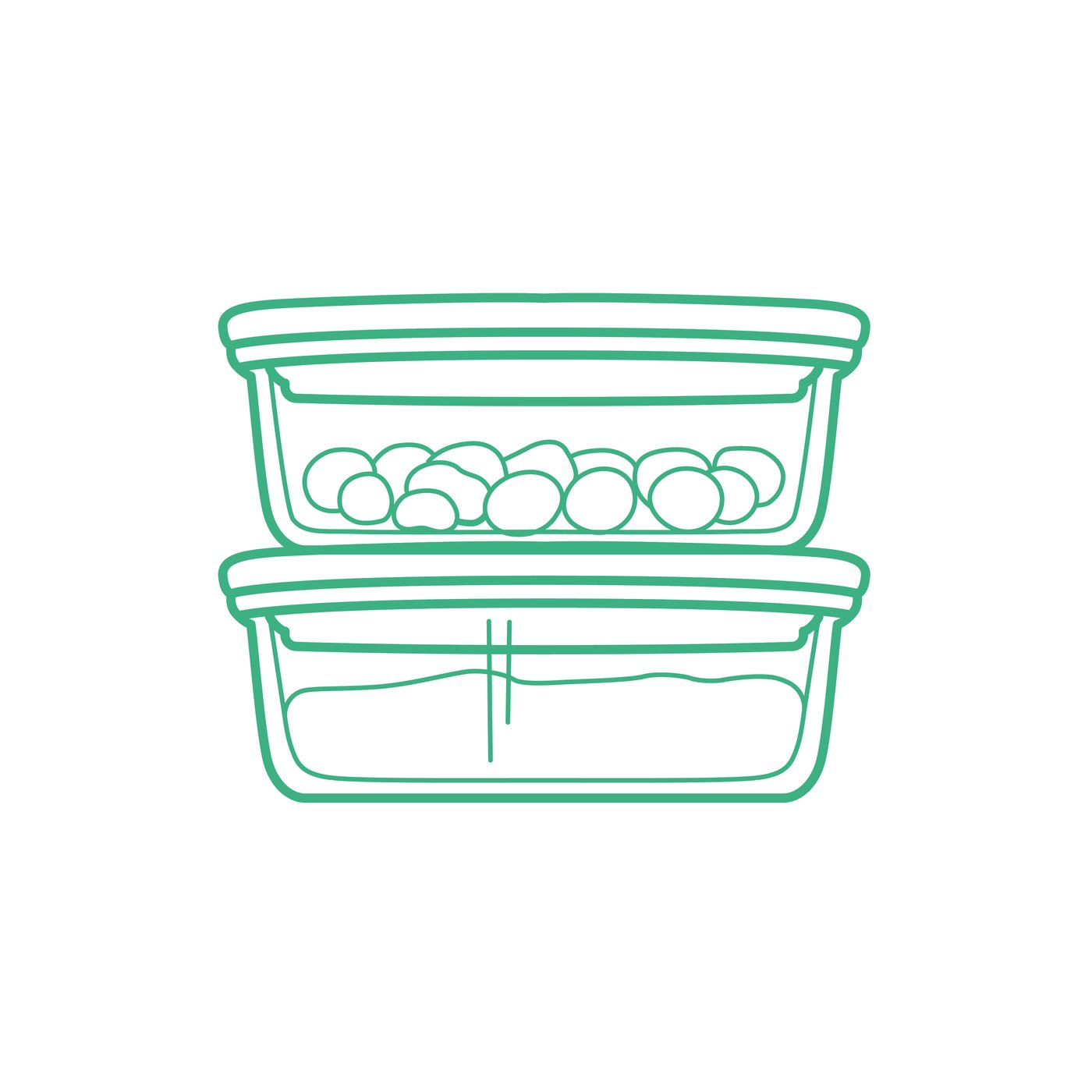Illustration of two food containers