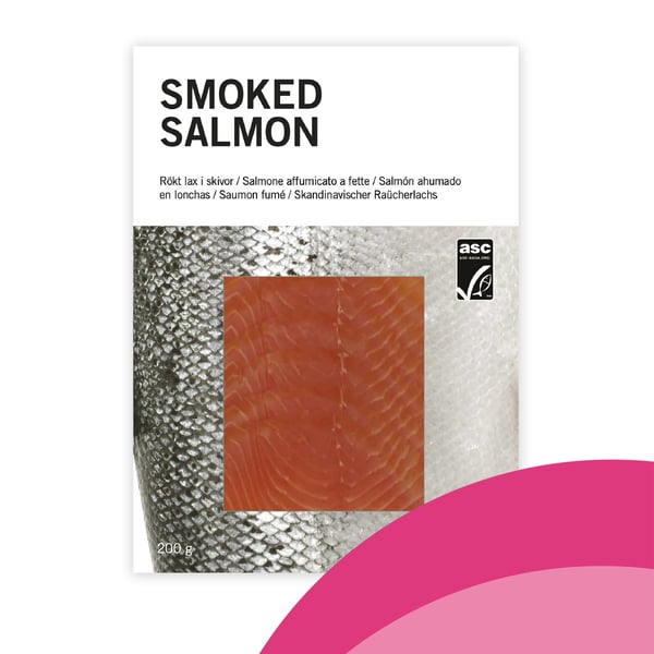 Una confezione di salmone affumicato a freddo 200 gr