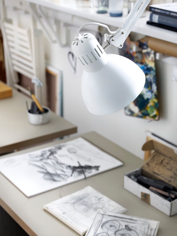 A white TERTIAL work lamp