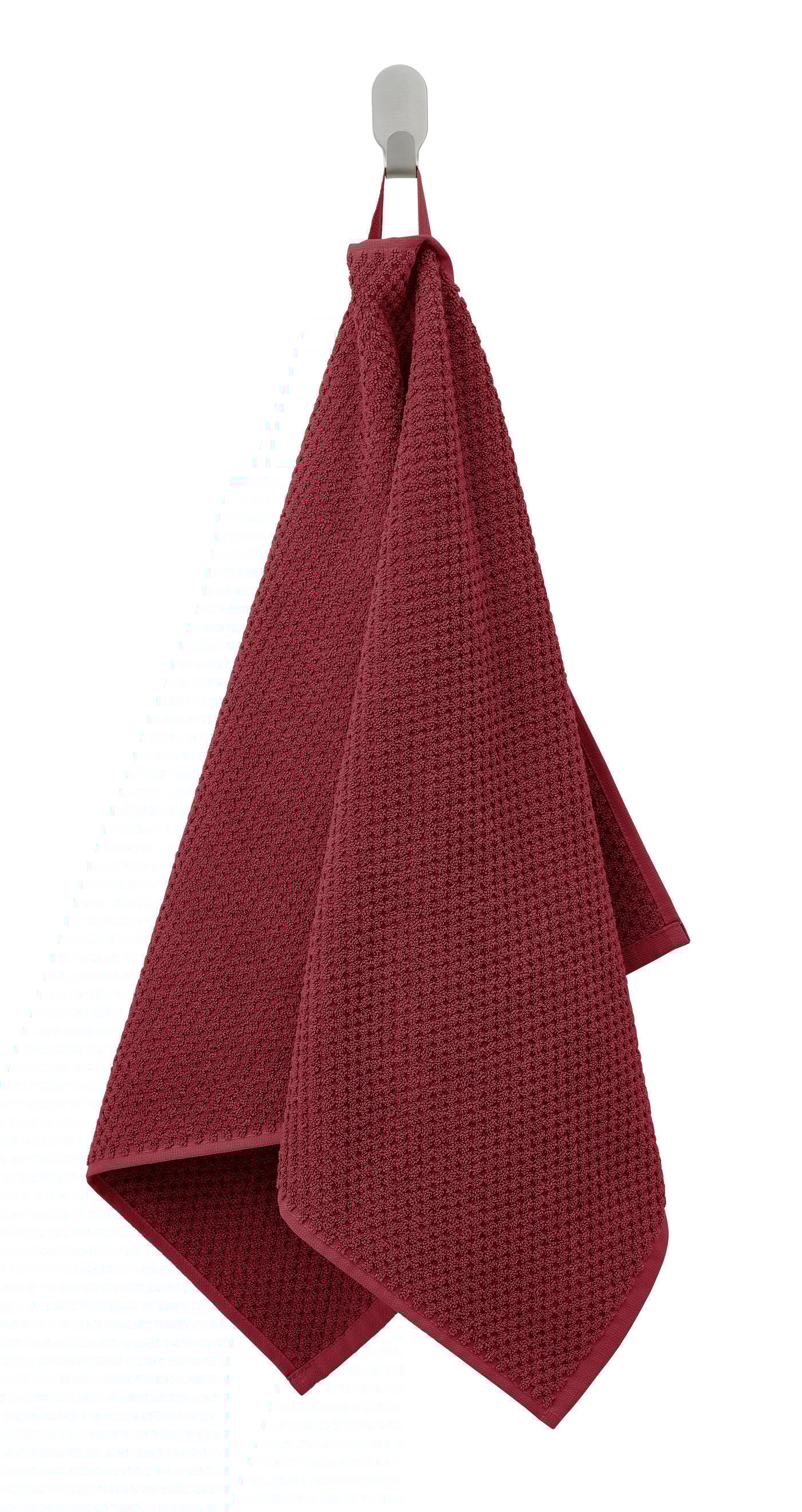 A dark red GULVIAL bath towel