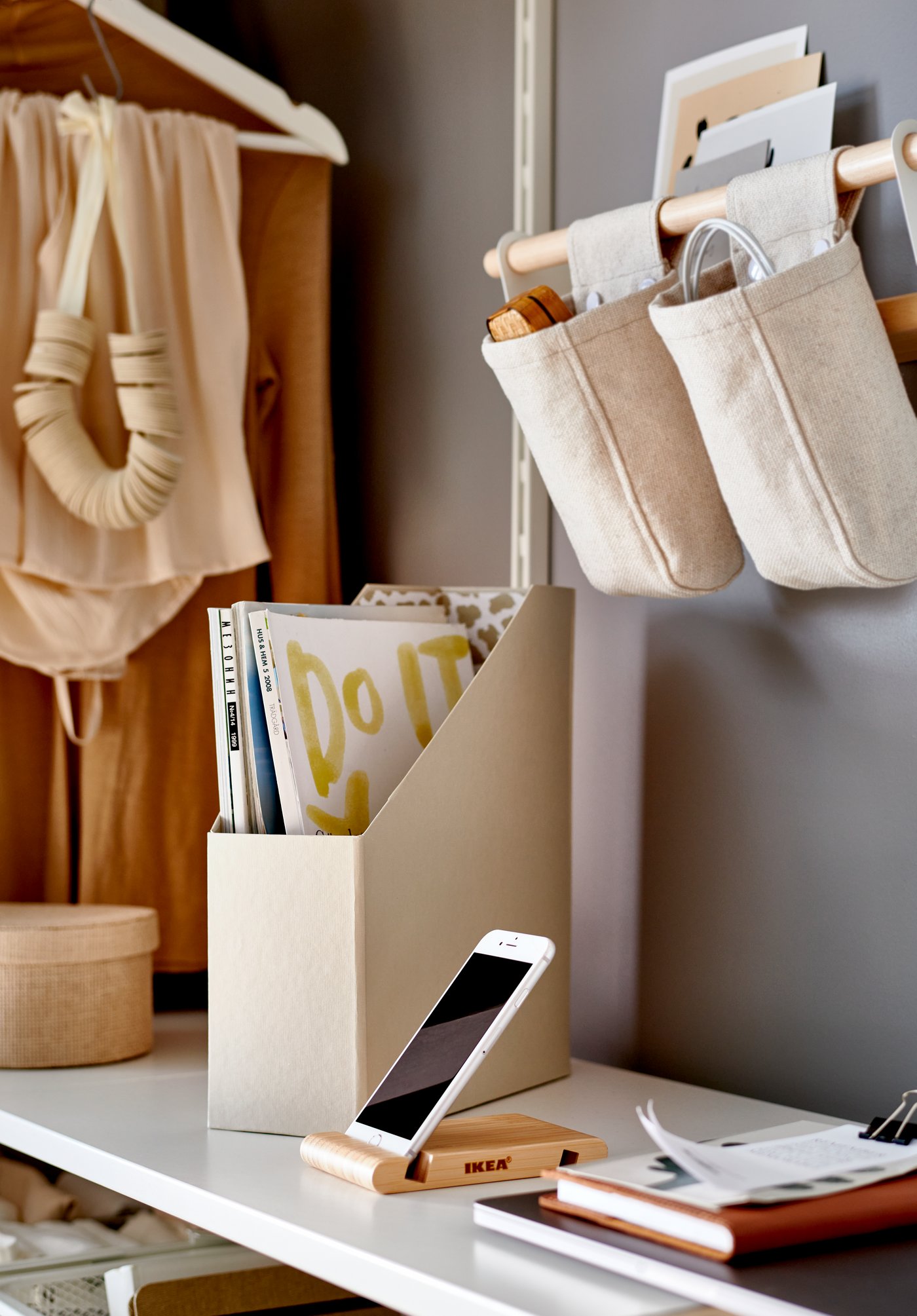 A natural NEREBY container in the home office