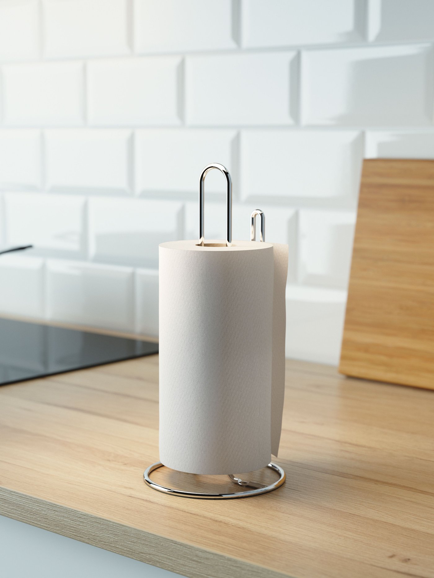 A silver-colour TORKAD kitchen roll holder