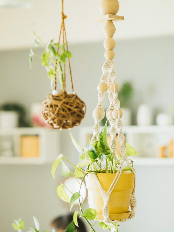 A hanging/natural ANVÄNDBAR net for plant pot