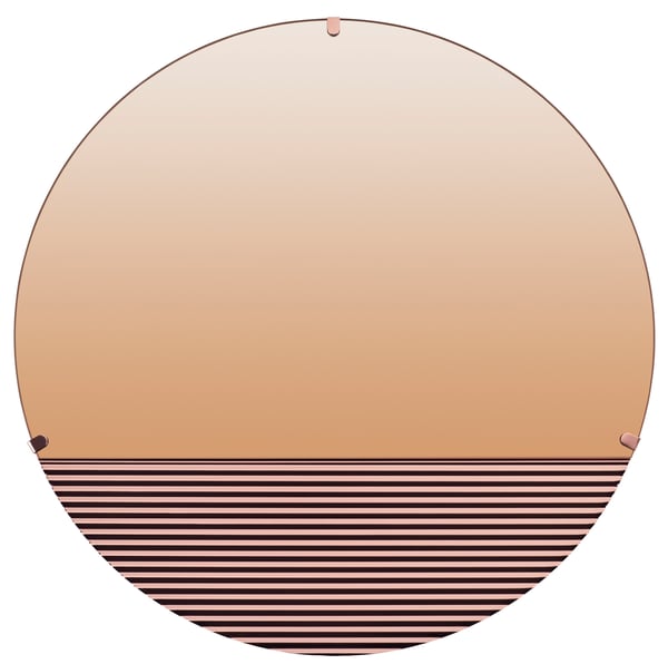 A copper-colour SKOGSGRÄNSEN decorative mirror in the NA