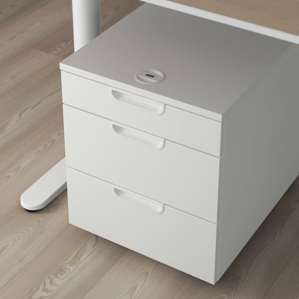 A white GALANT drawer unit on castors