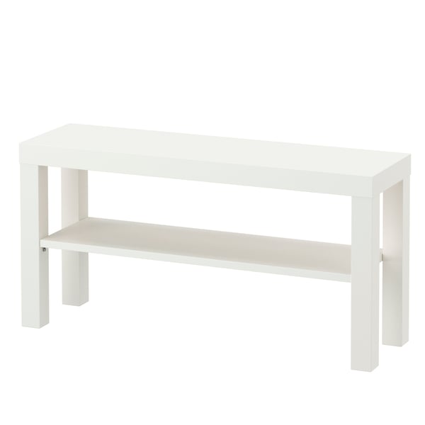 A white LACK TV bench in the NA