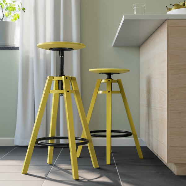 An yellow DALFRED bar stool