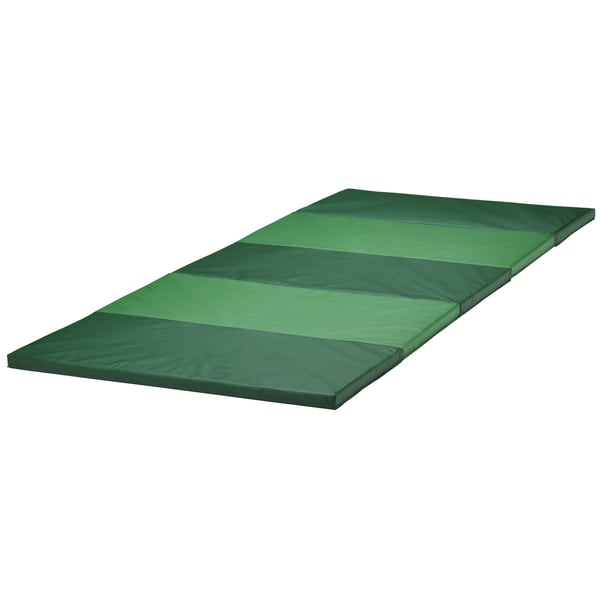 A green PLUFSIG folding gym mat in the NA