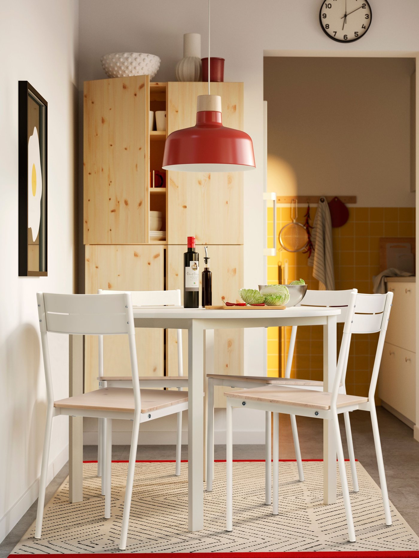 A white/pine BUSLÄTT chair