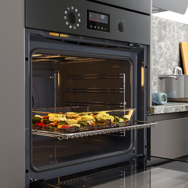 An IKEA 500 black BRÄNDBO forced air oven
