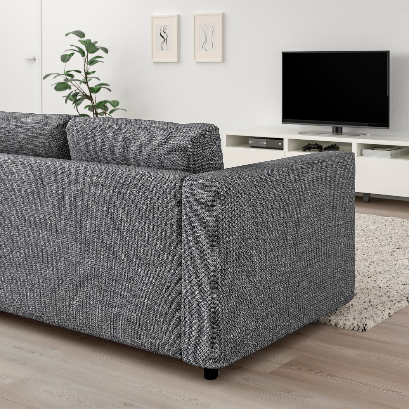 IKEA VIMLE 2-sits bäddsoffa, lejde grå/svart