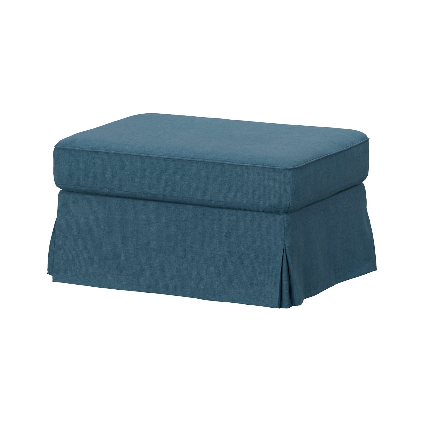 IKEA EKTORP fotpall med förvaring, tallmyra blå