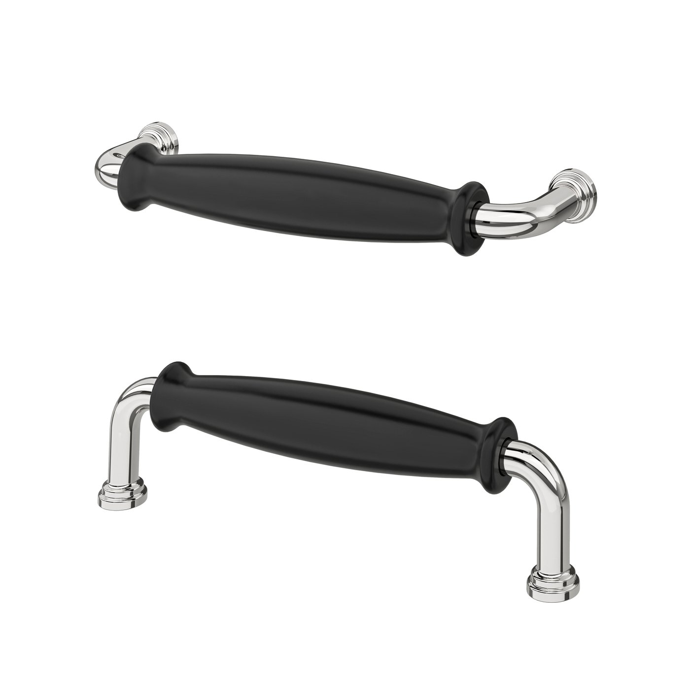 IKEA KLINGSTORP handtag, svart/förkromad, 141 mm