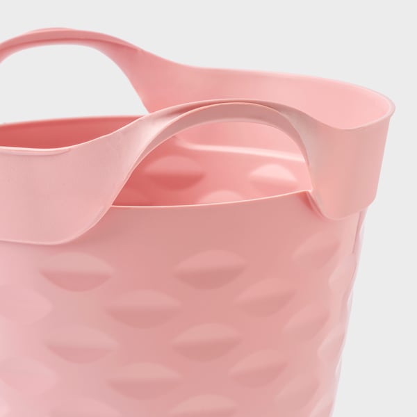 Canasta MATKÄLLARE de plástico rosa de 3 litros con asas integradas.