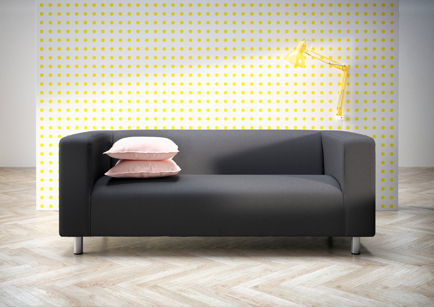 Sofá de 2 plazas KLIPPAN en gris oscuro Kabusa