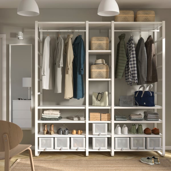 A white ELVARLI wardrobe combination