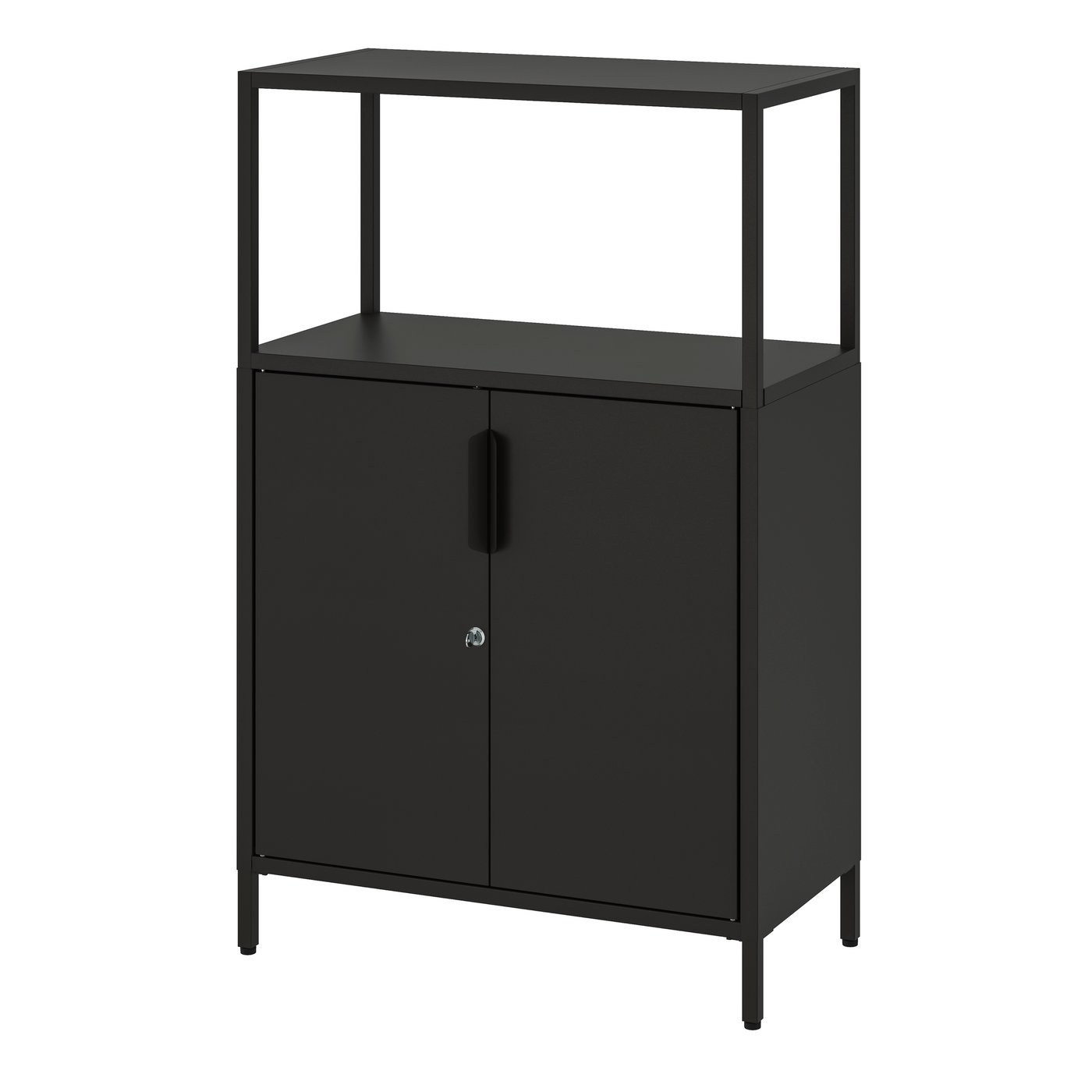 IKEA TROTTEN skåp med dörrar, antracit, 70x35x110 cm