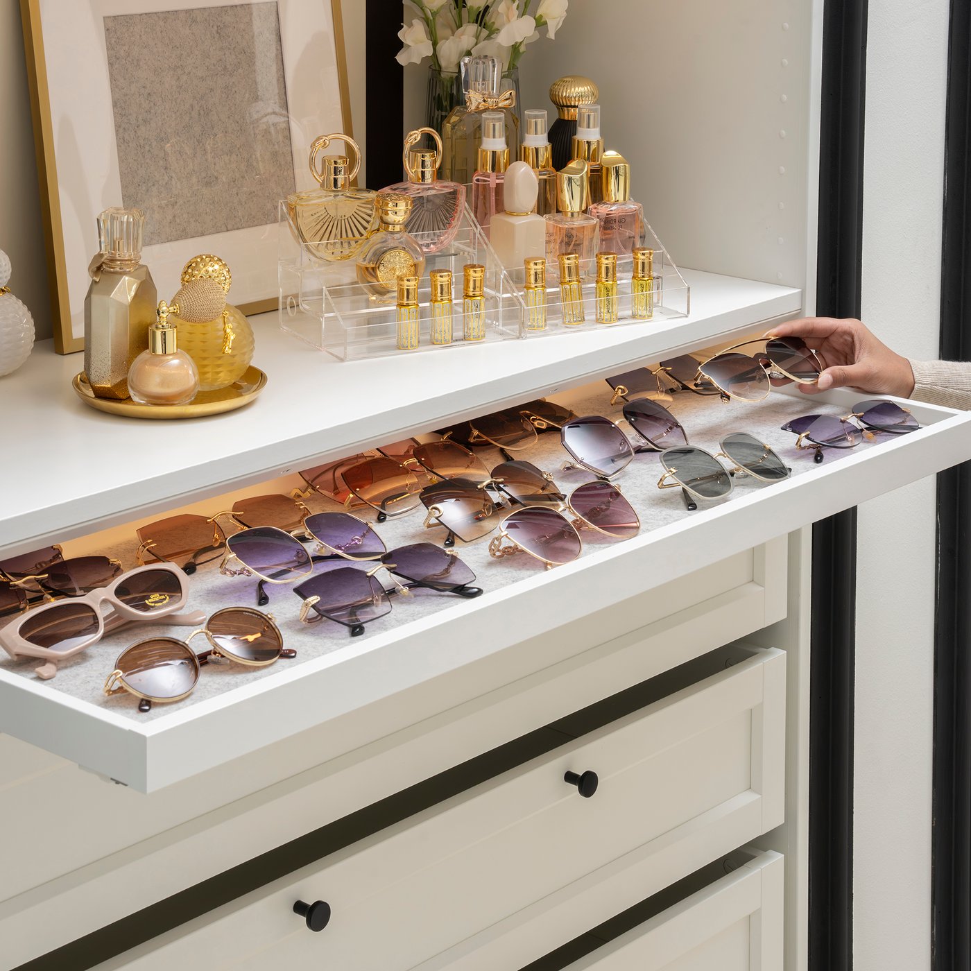 A white PAX wardrobe frame