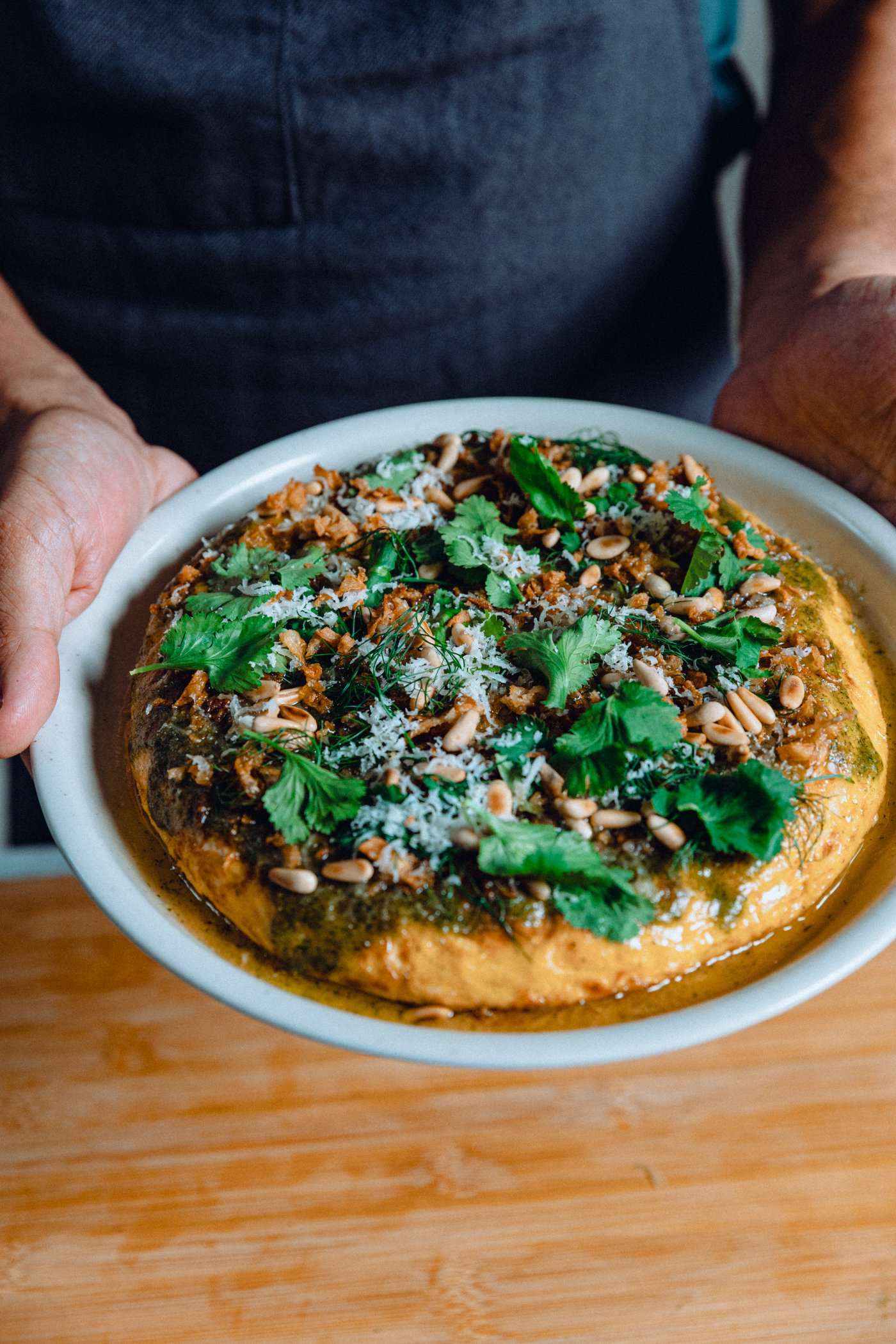 Chef Carlos Afonso preparing a Shrimp tortilla recipe