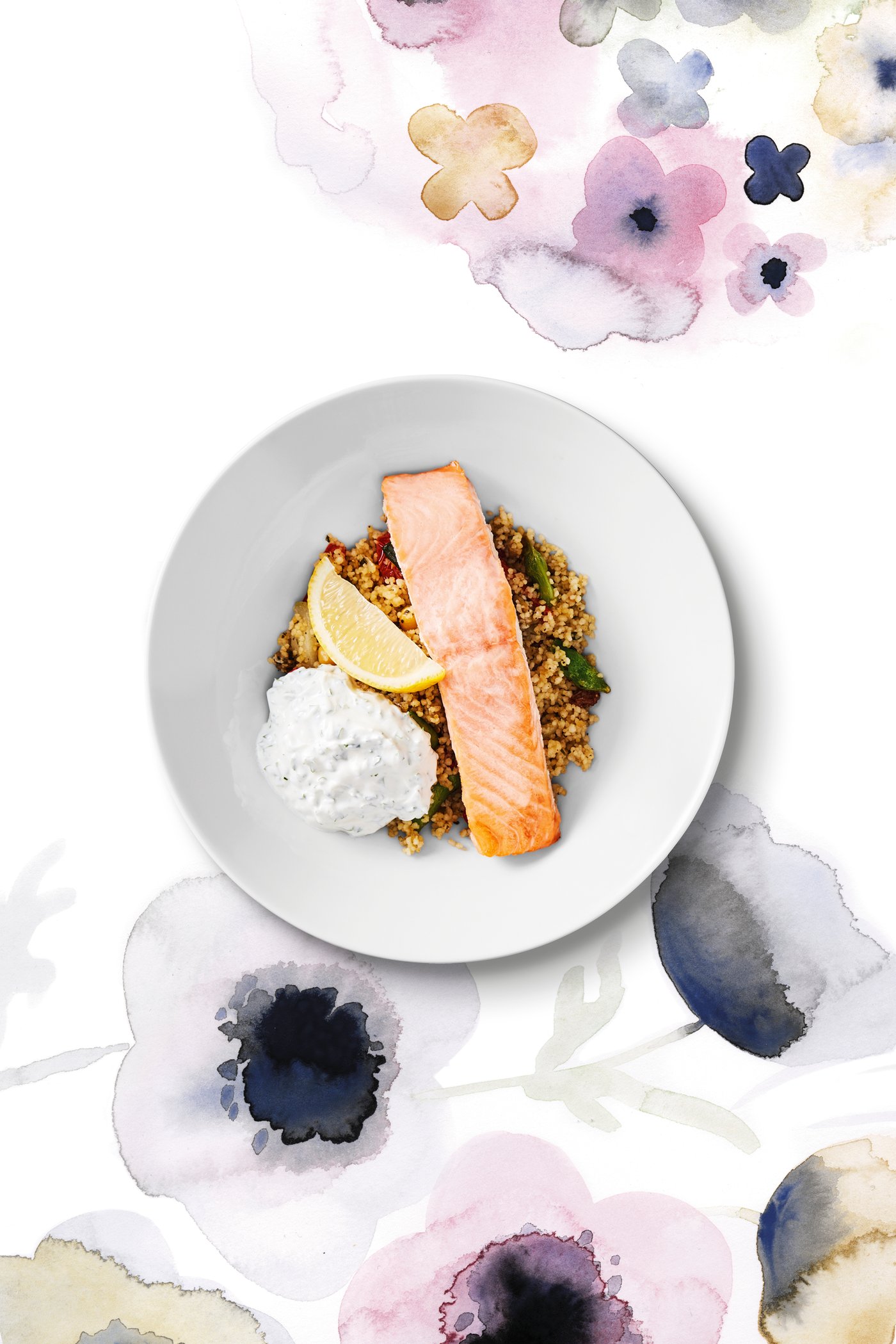 A patterned flower/multicolour round SOMMARFLOX tablecloth